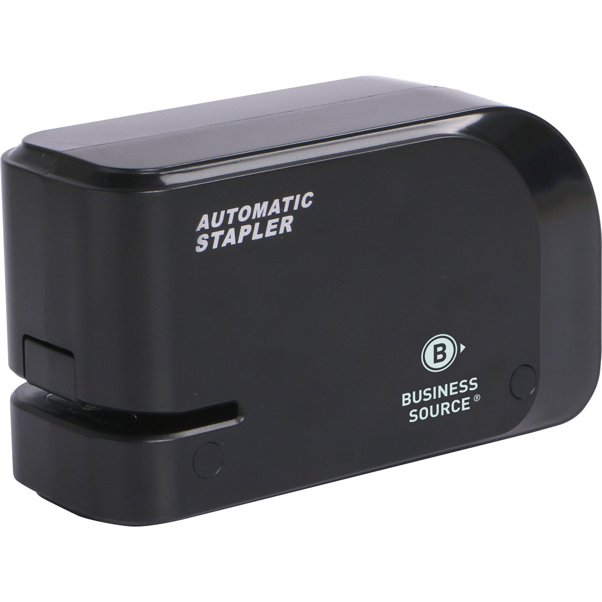 Business Source Electric Stapler: Staples 20 Sheets Holds 105 Half Strip 24/26 Size 2 x AA Black - Staplers