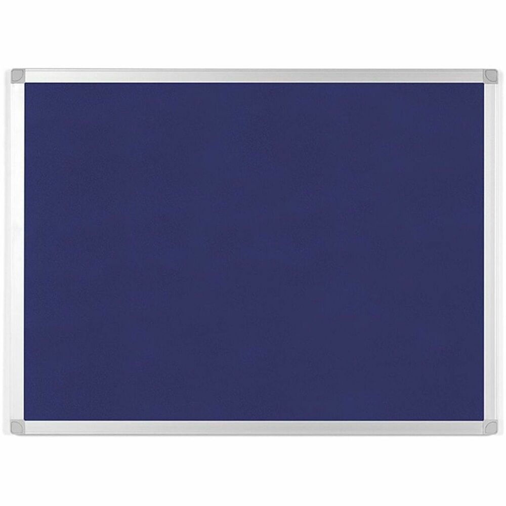 MasterVision Ayda Fabric 24"W Bulletin Board - Blue Fabric Surface - Tackable, Sleek Style, Robust - 0.5" Height x 24" Width - 1 Each