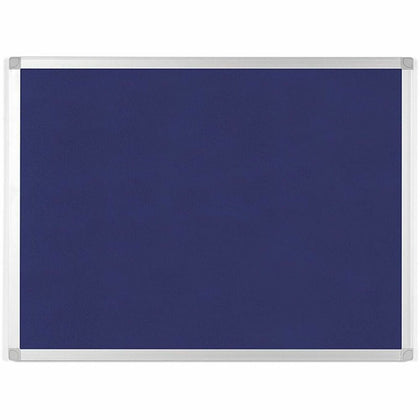 MasterVision Ayda Fabric 24"W Bulletin Board - Blue Fabric Surface - Tackable, Sleek Style, Robust - 0.5" Height x 24" Width - 1 Each
