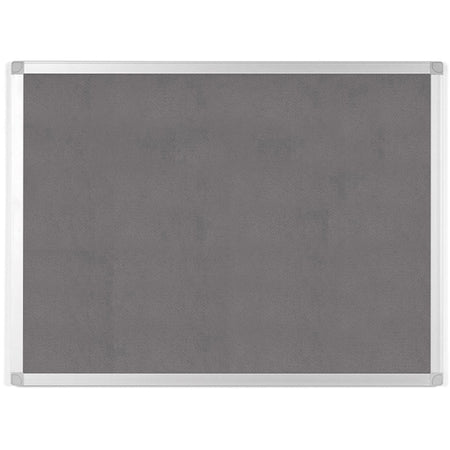 MasterVision Ayda Fabric 24"W Bulletin Board - Gray Fabric Surface - Robust, Tackable, Sleek Style - 0.5" Height x 24" Width - 1 Each