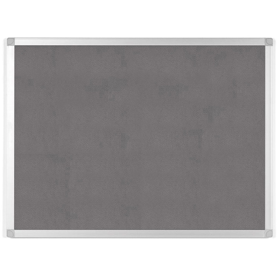 MasterVision Ayda Fabric 36"W Bulletin Board - Gray Fabric Surface - Robust, Tackable, Sleek Style - 0.5" Height x 36" Width - 1 Each