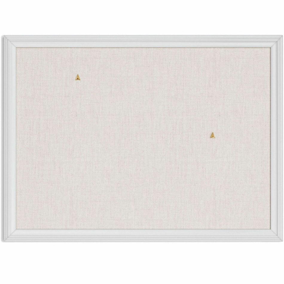 U Brands Linen Bulletin Board - 17" Board Height x 23" Board Width - Tan Cork Surface - Self-healing, Durable, Mounting System - White Wood Frame - 1 Each