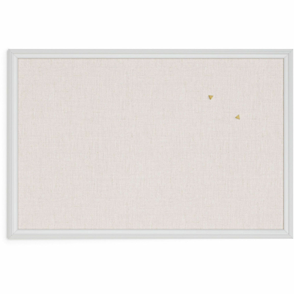 U Brands Linen Bulletin Board - 20" Board Height x 30" Board Width - Tan Cork Surface - Self-healing, Durable, Mounting System - White Wood Frame - 1 Each