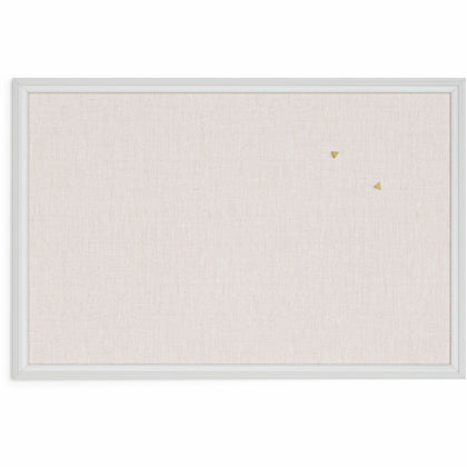 U Brands Linen Bulletin Board - 20" Board Height x 30" Board Width - Tan Cork Surface - Self-healing, Durable, Mounting System - White Wood Frame - 1 Each