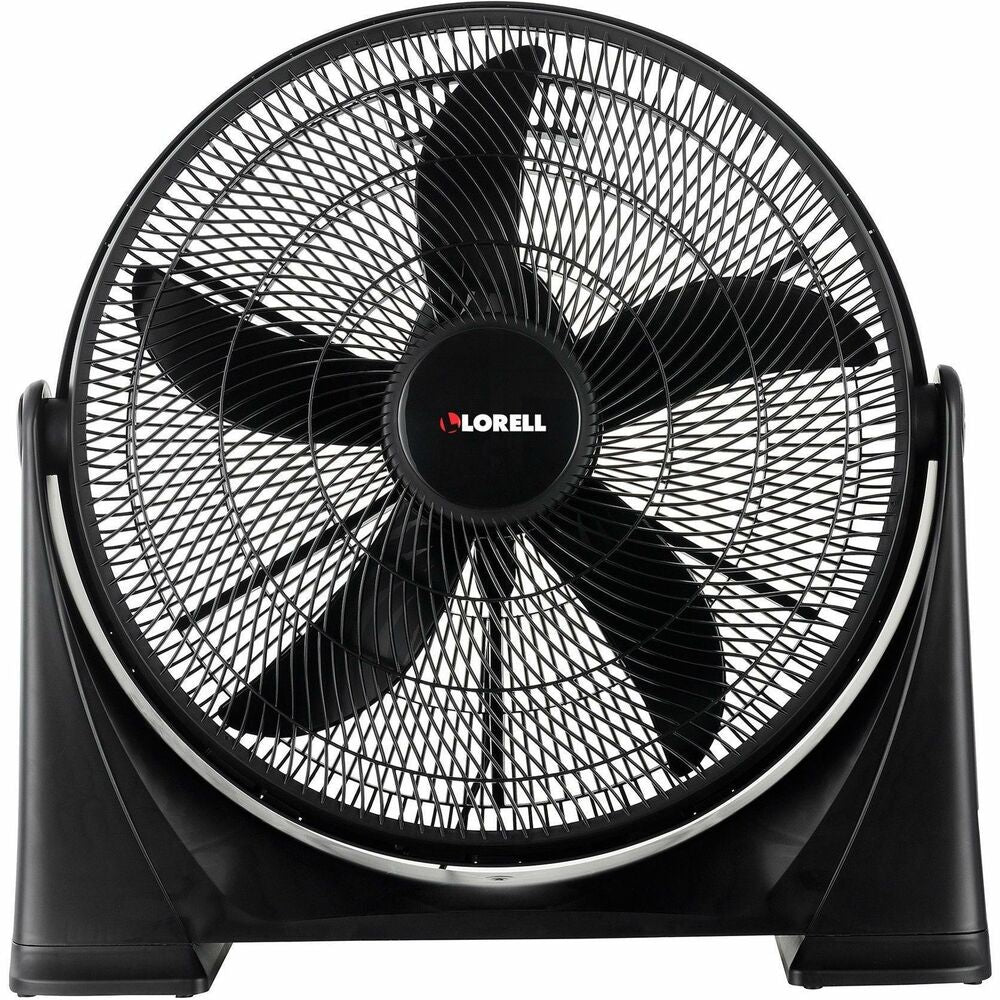 Lorell Box Fan - 20" Fan Diameter - 3 Speed - Tilt Adjustment, Lightweight - 24.2" Height x 24.2" Width x 7.2" Depth - Plastic - Black