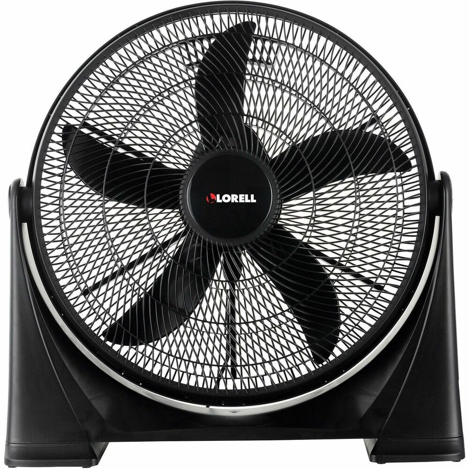 Lorell Box Fan - 20" Fan Diameter - 3 Speed - Tilt Adjustment, Lightweight - 24.2" Height x 24.2" Width x 7.2" Depth - Plastic - Black