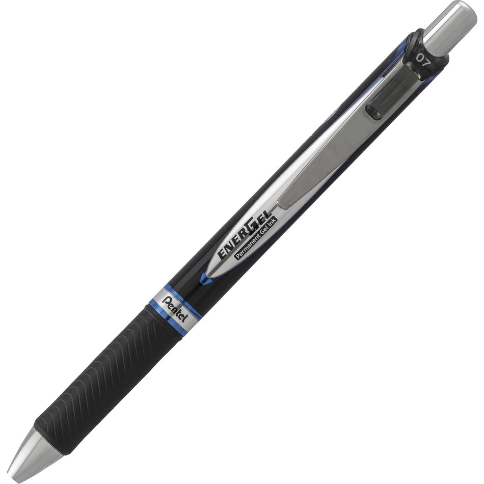 EnerGel Retractable Gel Roller Pen - 0.7 mm Pen Point - Retractable - Blue Ink - Gel-based - Black Barrel - Metal Tip - 1 Each