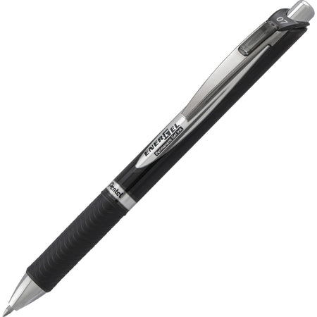 EnerGel Retractable Gel Roller Pen - 0.7 mm Pen Point - Retractable - Black Ink - Gel-based - Black Barrel - Metal Tip - 1 Each