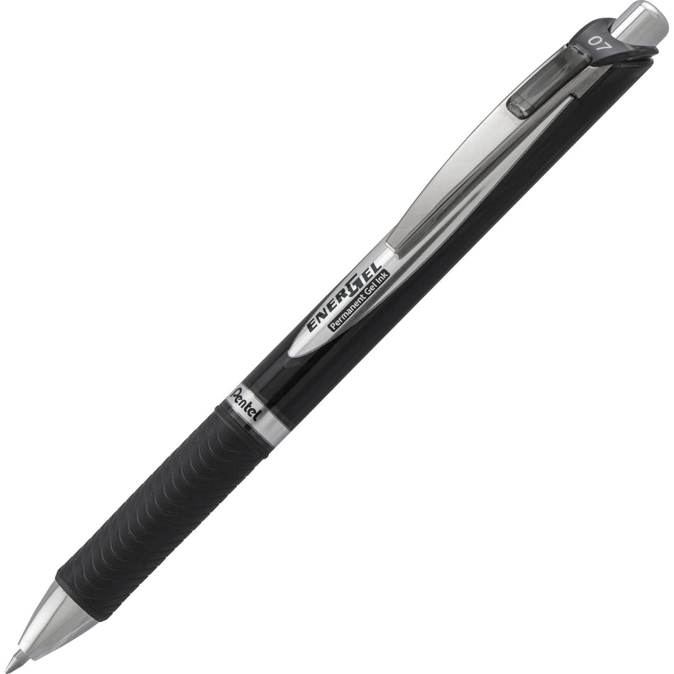 EnerGel Retractable Gel Roller Pen - 0.7 mm Pen Point - Retractable - Black Ink - Gel-based - Black Barrel - Metal Tip - 1 Each