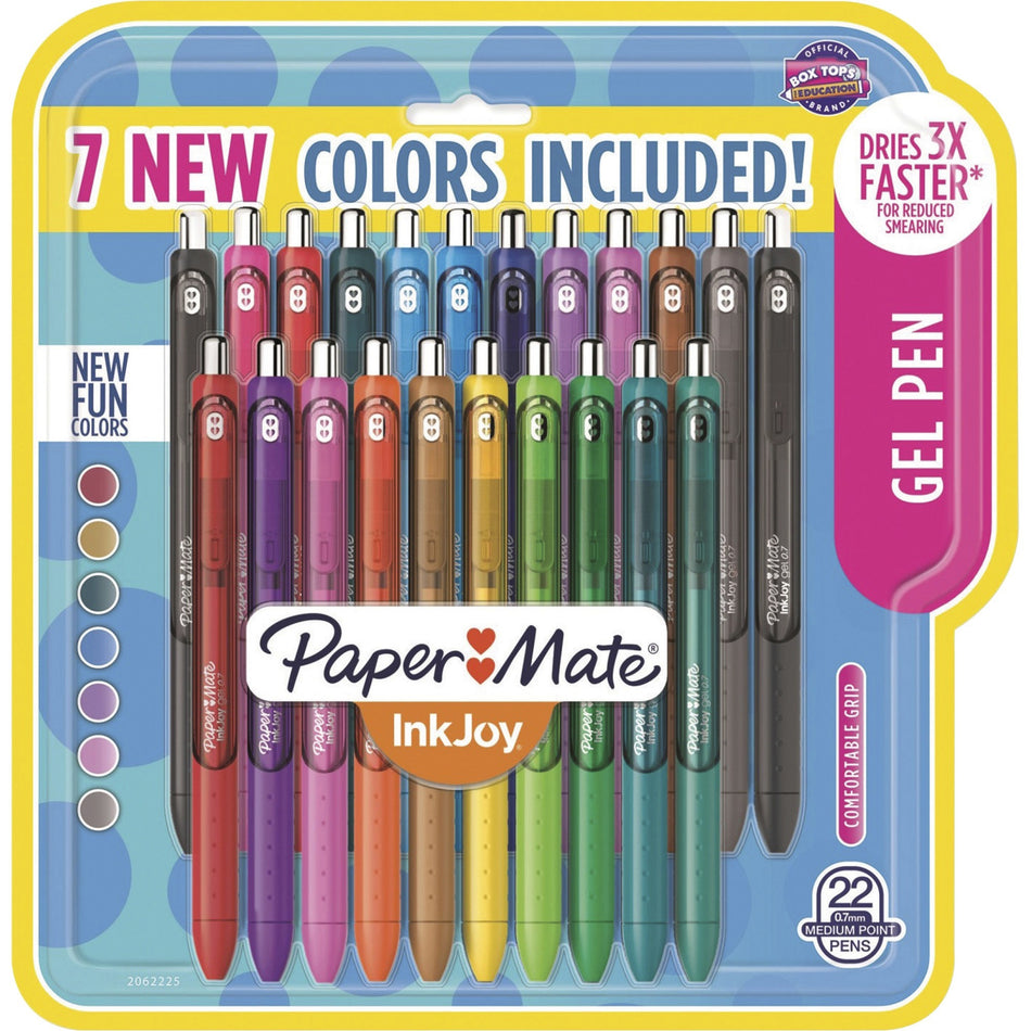 Paper Mate InkJoy Assorted Color Gel Pens - 0.7 mm Pen Point - Assorted Ink - Gel-based - 22 / Pack