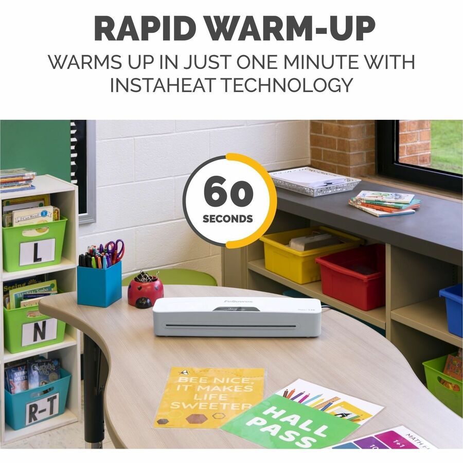 Fellowes Laminator - Pouch - 12.50" Lamination Width - 0.2 mil Lamination Thickness - Release Lever - 4.3" Height x 17.1" Width x 2.9" Depth