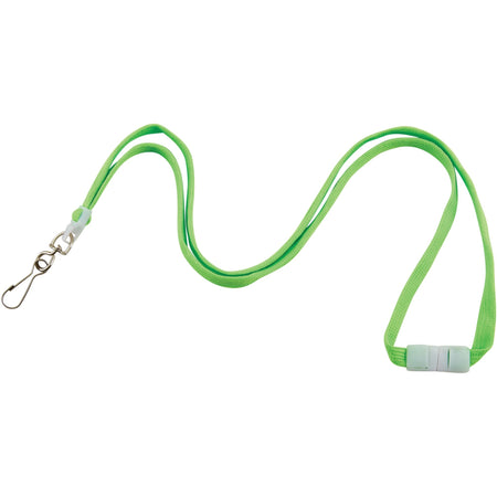 Advantus Neon Breakaway Lanyard - 0.5" Width x 36" Length - Neon Green - 12 / Pack