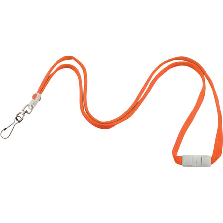Advantus Neon Breakaway Lanyard - 0.5" Width x 36" Length - Neon Orange - 12 / Pack