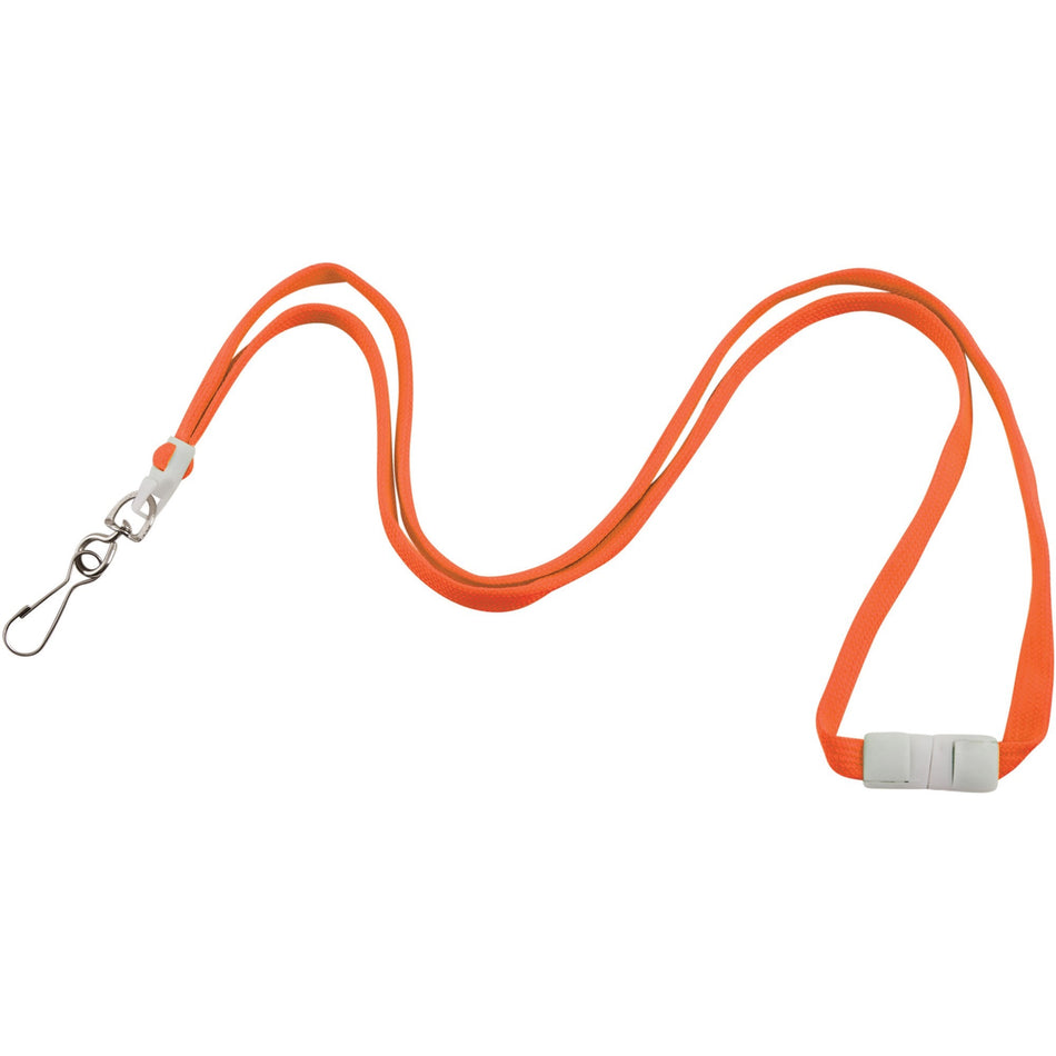 Advantus Neon Breakaway Lanyard - 0.5" Width x 36" Length - Neon Orange - 12 / Pack