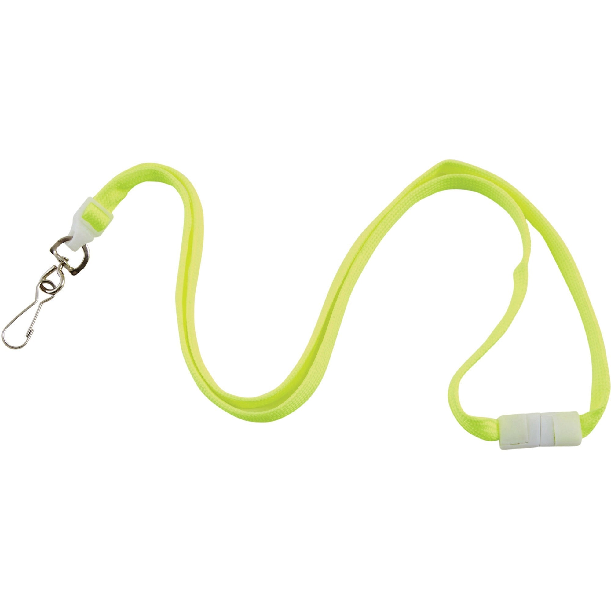 Advantus Neon Breakaway Lanyard - 0.5" Width x 36" Length - Neon Yellow - 12 / Pack