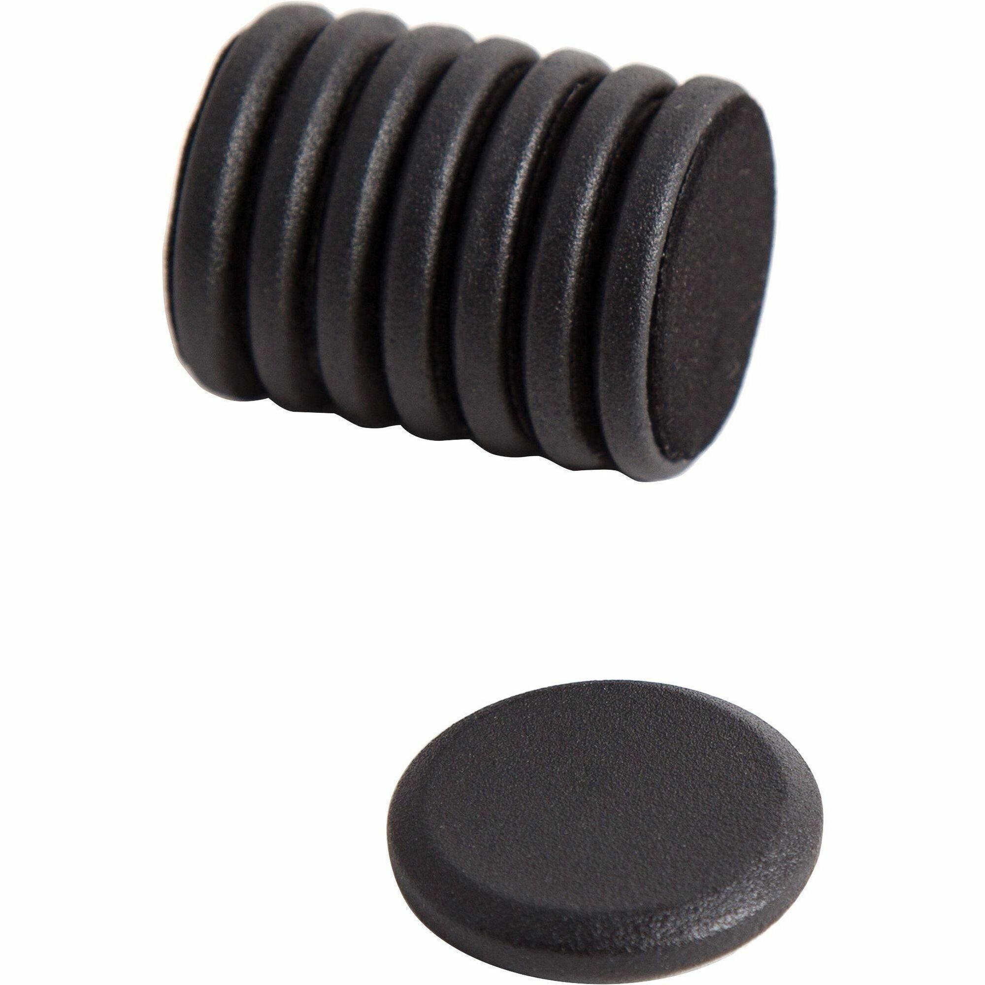 U Brands High Energy Metal Magnets - 1.3" Diameter - Round - Durable - 8 / Pack - Black