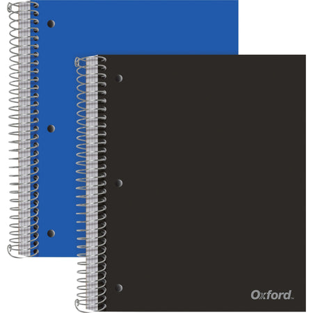 TOPS 5-Subject Wire-Bound Notebook - 5 Subject(s) - 200 Sheets - Wire Bound - Wide Ruled Front Ruling - 3 Hole(s) - 0.60" Height x 8.5" Width x 10.5" Length - Assorted Cover - Divider, Snag Resistant, Sturdy, Perforated - 2 / Pack