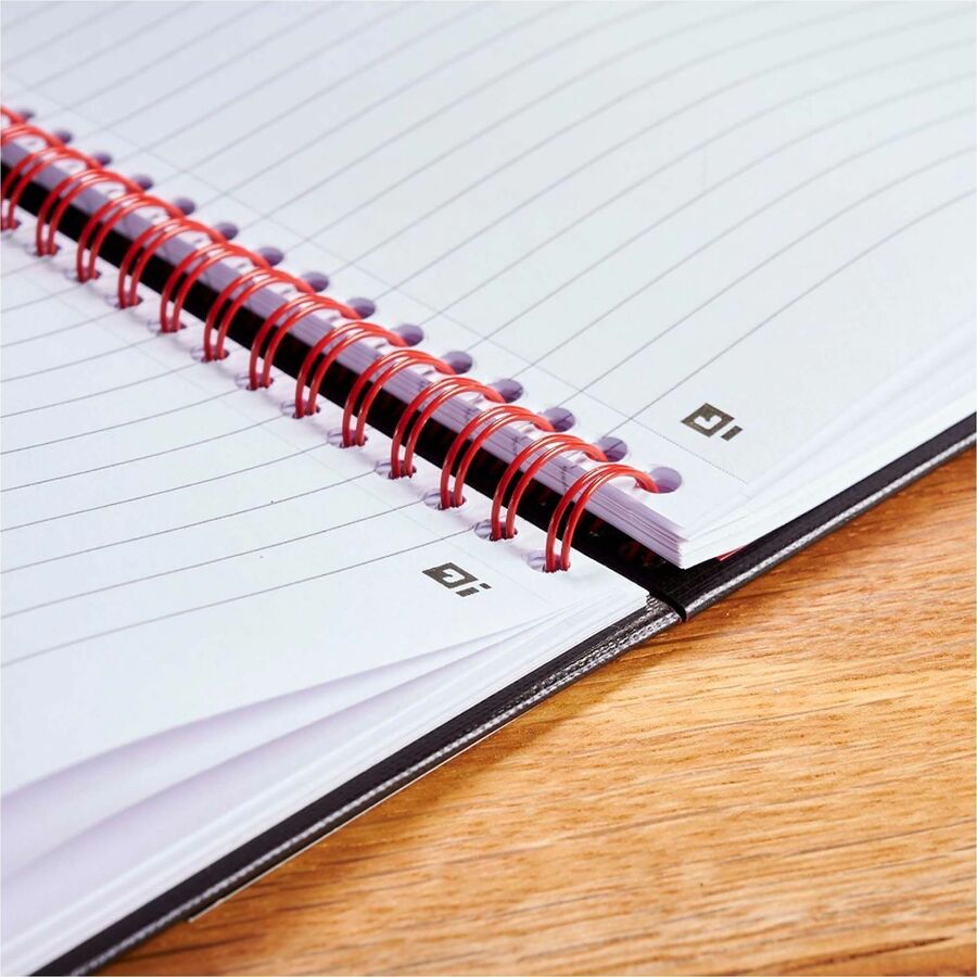 Black n' Red Hardcover Twinwire Business Notebook - Twin Wirebound - 12" Height x 8.5" Width x 1.7" Length - Matte Cover - Perforated, Bleed Resistant - 3 / Pack