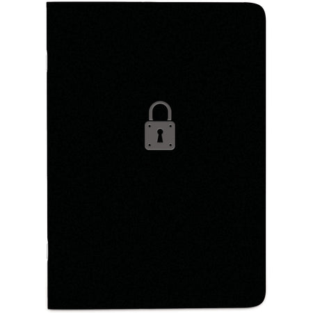 Rediform Password Notebook - 64 Pages - Sewn - 0.40" Height x 3.5" Width x 5" Length - Black Cover - Compact, Flexible Cover, Bilingual Format, Note Section - Recycled - 1 Each
