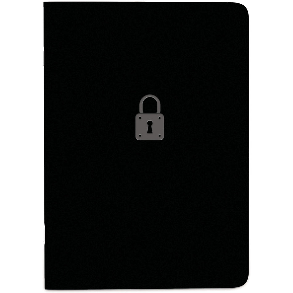 Rediform Password Notebook - 64 Pages - Sewn - 0.40" Height x 3.5" Width x 5" Length - Black Cover - Compact, Flexible Cover, Bilingual Format, Note Section - Recycled - 1 Each