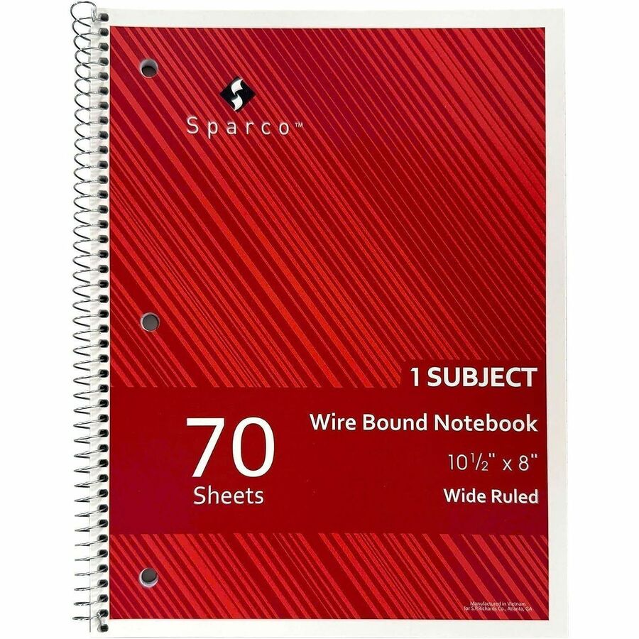 Sparco Wide Ruled Wire-bound Notebook - Alternate-Image1