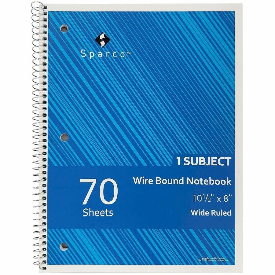 Sparco Wide Ruled Wire-bound Notebook - Alternate-Image3
