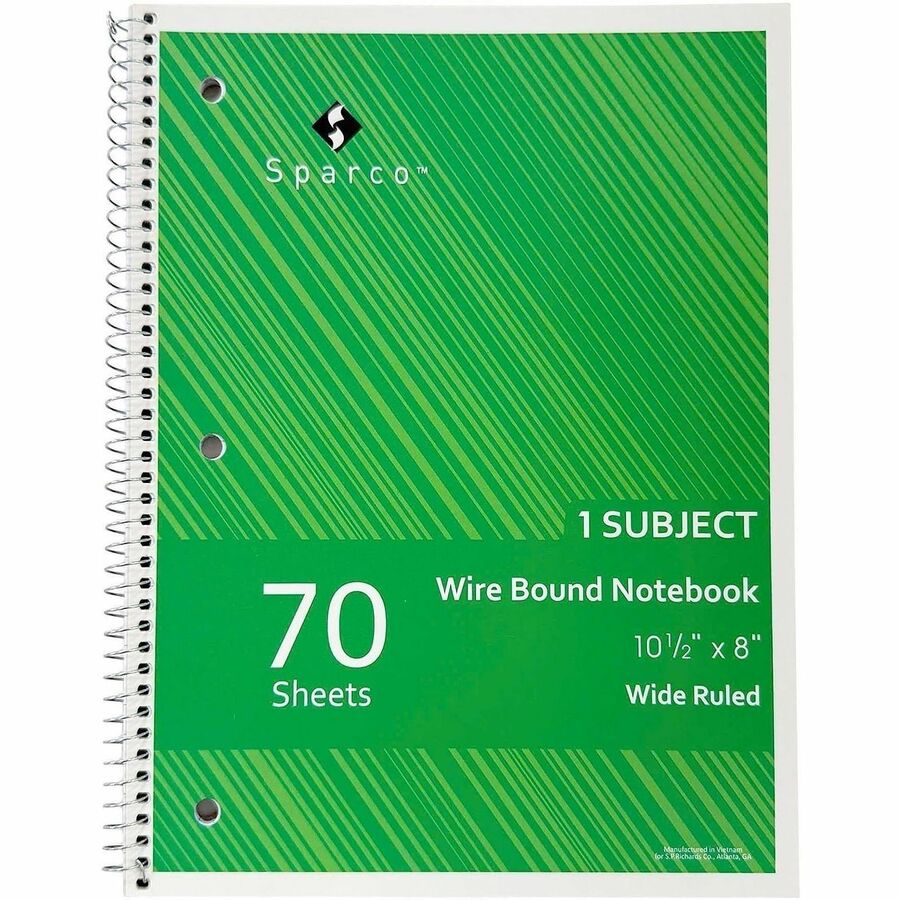 Sparco Wide Ruled Wire-bound Notebook - Alternate-Image2