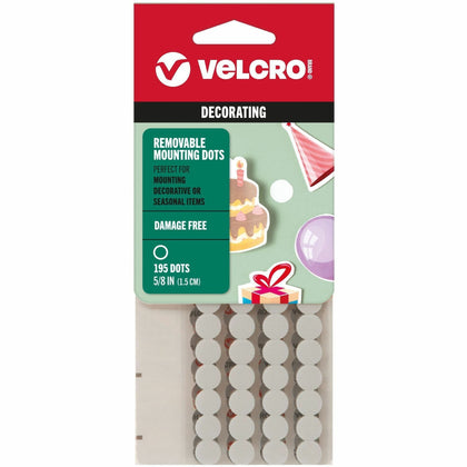 VELCRO®  Removable Mounting Tape - 0.63" Diameter - White - 195 / Pack