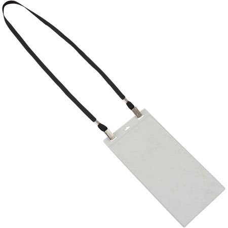 Advantus Event/Credential Badge Holder - 0.1" Height x 4" Width x 8" Length - Clear, Black - 5 / Pack