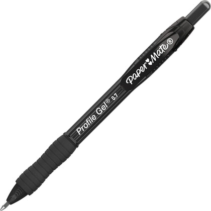 Paper Mate Profile Gel Retractable Pen - Smooth 0.7mm Black Ink - Pack of 12 - Pens