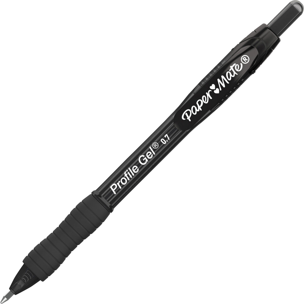Paper Mate Profile Gel 0.7mm Retractable Pen - 0.7 mm Pen Point - Retractable - Black Ink - 36 / Box