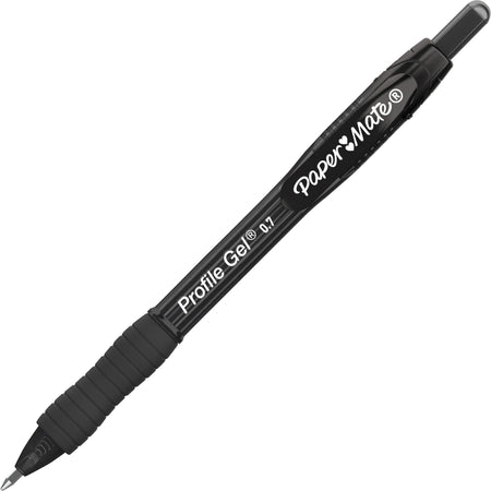 Paper Mate Profile Gel 0.7mm Retractable Pen - 0.7 mm Pen Point - Retractable - Black Ink - 36 / Box