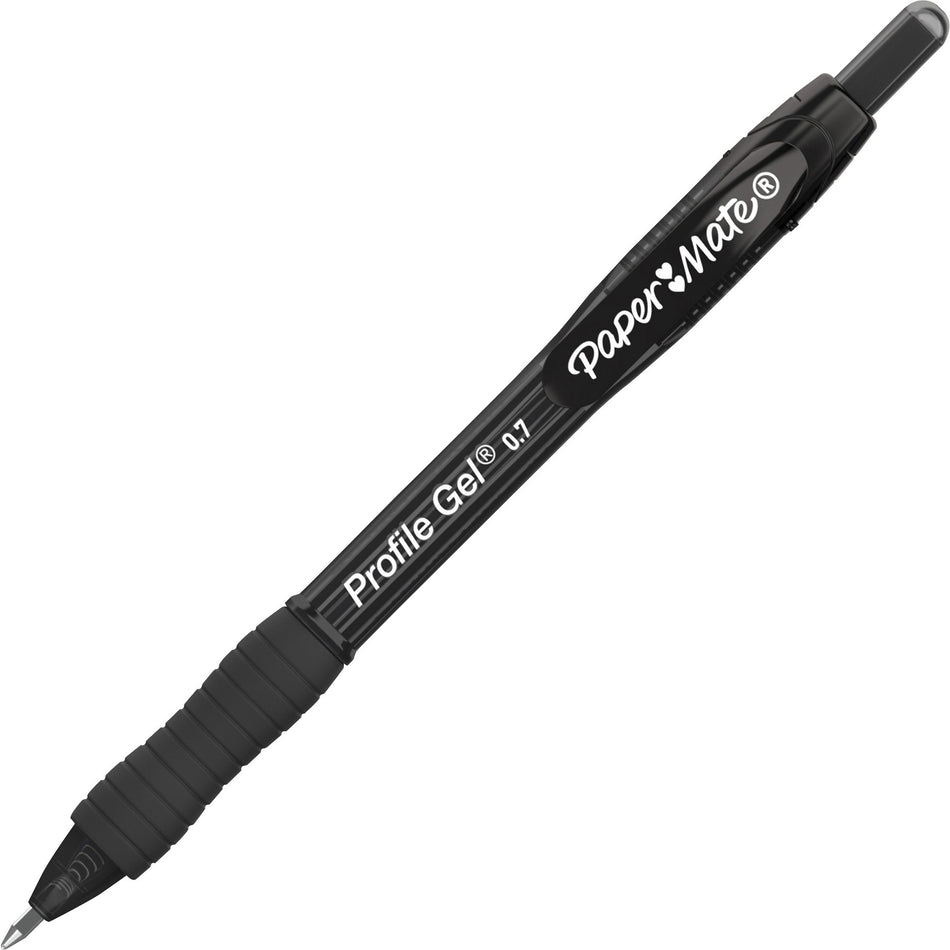 Paper Mate Profile Gel 0.7mm Retractable Pen - 0.7 mm Pen Point - Retractable - Black Ink - 36 / Box