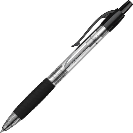Integra Retractable 0.7mm Gel Pen - 0.7 mm Medium Pen Point - Retractable - Black Ink - Gel-based - Black Barrel - 1 Dozen