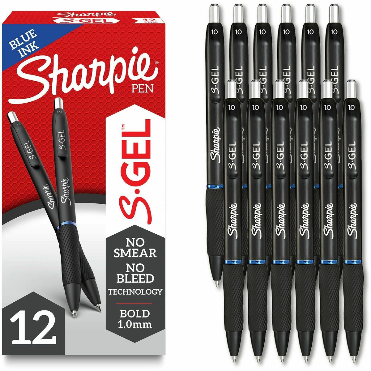 Sharpie S-Gel Pens - 1 mm Pen Point - Retractable - Blue Ink - Gel-based - 1 Dozen
