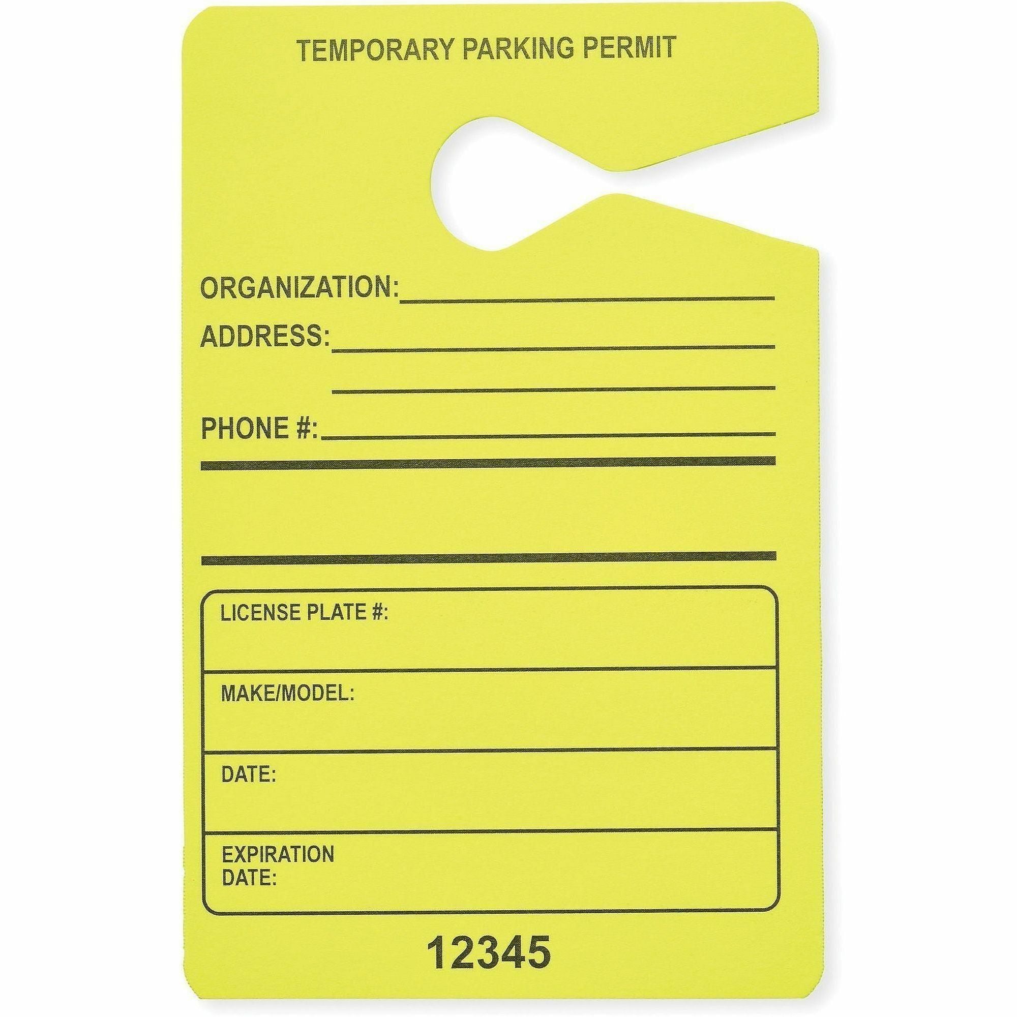 Tatco Information Sign - 3.5" Width x 5.5" Height - Rectangular Shape - Hanging - Fluorescent Yellow - 50 / Pack