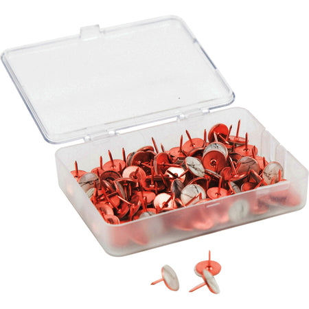 U Brands Metal Thumbtacks - 0.38" Shank - 0.44" Head - 0.5" Width - Rose Gold, Marble - 100 / Pack