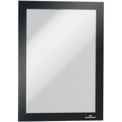 DURABLE DURAFRAME Magnetic Frame - 5.50’’ x 8.50’’ - Anti-glare Sturdy - Black (2 Pack) - Signs & Nameplates