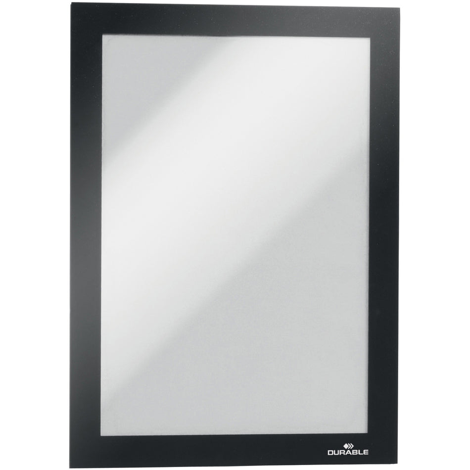DURABLE DURAFRAME Magnetic Frame - 5.50" Holding Width x 8.50" Holding Height - Magnetic, Anti-glare, Four Sided, Sturdy - Plastic - Black - 2 / Pack