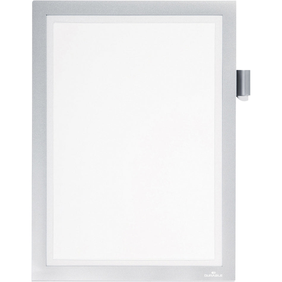 DURABLE DURAFRAME Note - Support 8.50" x 11" Media - Polyvinyl Chloride (PVC) - Silver - 1 Each
