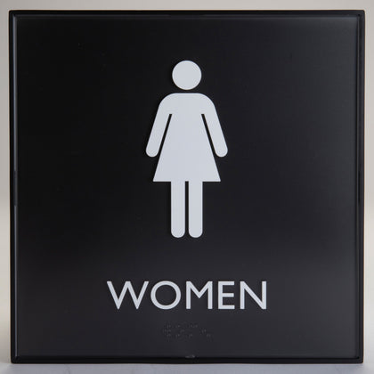 Lorell Women’s Restroom Sign: ’Women’ Print 8x8’’ Surface-mountable - Signs & Nameplates