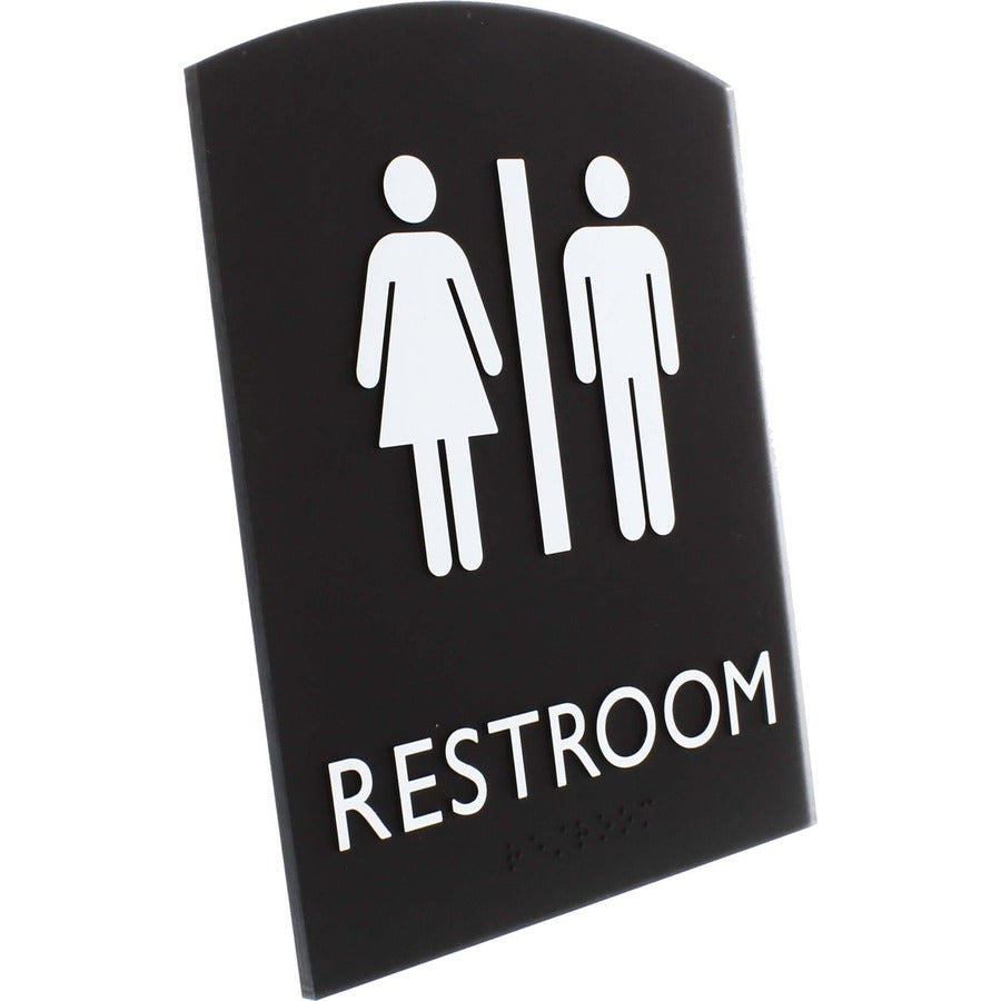 Lorell Arched Unisex Restroom Sign - Right