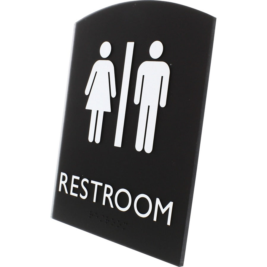 Lorell Arched Unisex Restroom Sign - Left