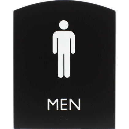 Lorell Men’s Restroom Sign: ’Men’ Print 6.8’’ x 8.5’’ - Easy Readability Braille - Signs & Nameplates