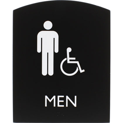 Lorell Men’s Handicap Restroom Sign: ’Men’ Print - Easy Readability Braille - Signs & Nameplates