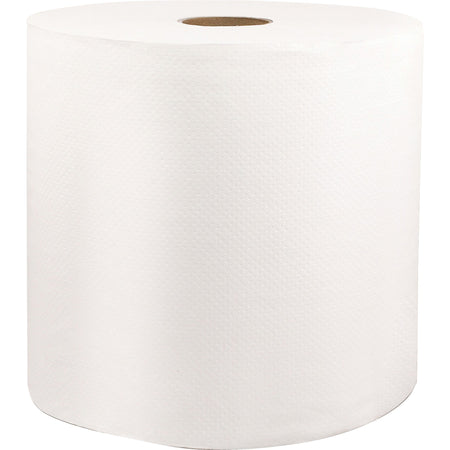 Livi VPG Select 46528 Hard Wound Roll Towel - 1 Ply - 8" Width x 1000 ft Length - 1 45/64" Core - Embossed - White - Fiber - 6 / Carton