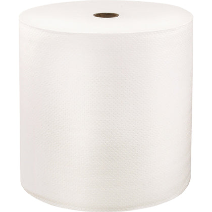 LoCor Hardwound Roll Towels: 1-Ply 7’’ x 1000 ft Fully Embossed Bright White - Fiber - 6/Carton - Paper Towels