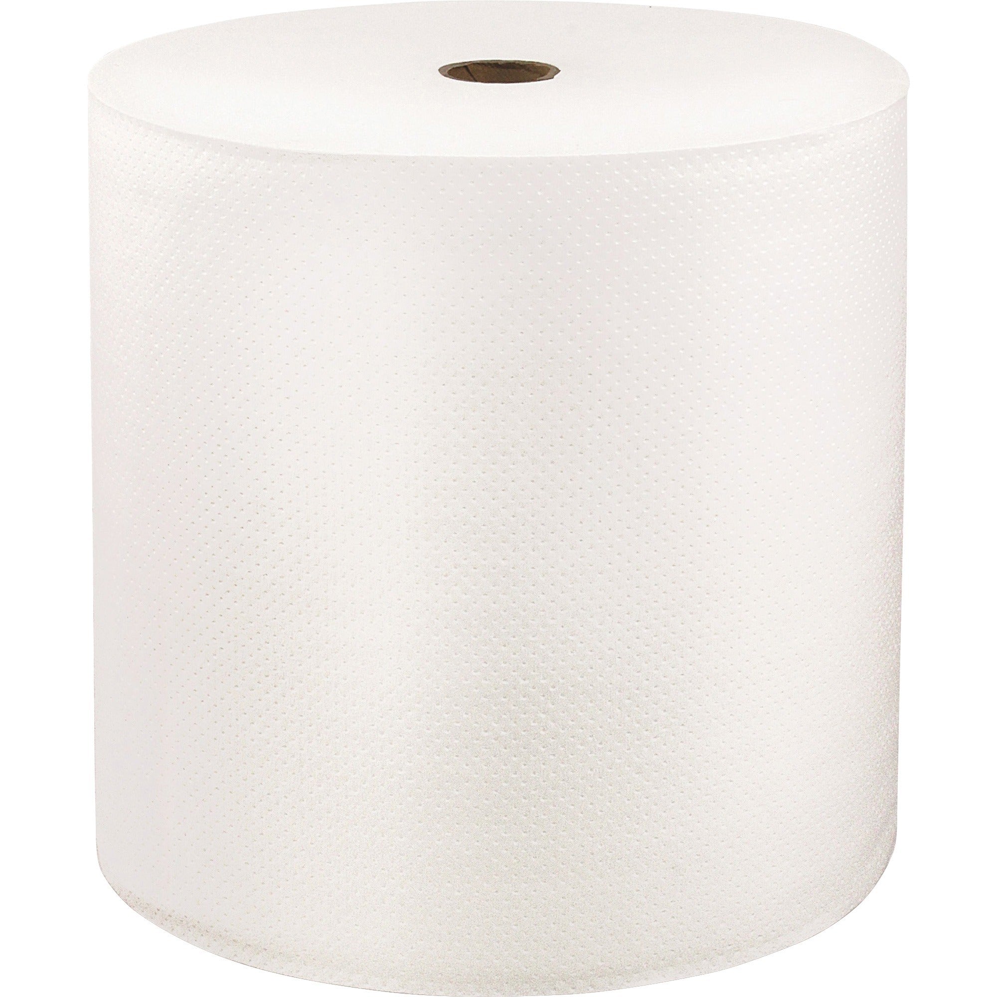 LoCor Hardwound Roll Towels - 1 Ply - 8" Width x 1000 ft Length - Fully embossed - Bright White - Fiber - 6 / Carton