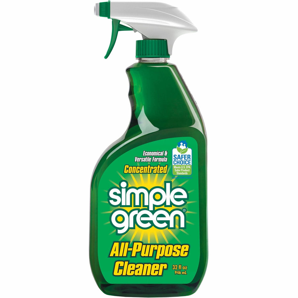 Simple Green All-Purpose Concentrated Cleaner - For School, Government Facilities, University - Concentrate - Liquid - 32 fl oz (1 quart) - Original Scent - Non-abrasive, Non-flammable - Green - 1 Each