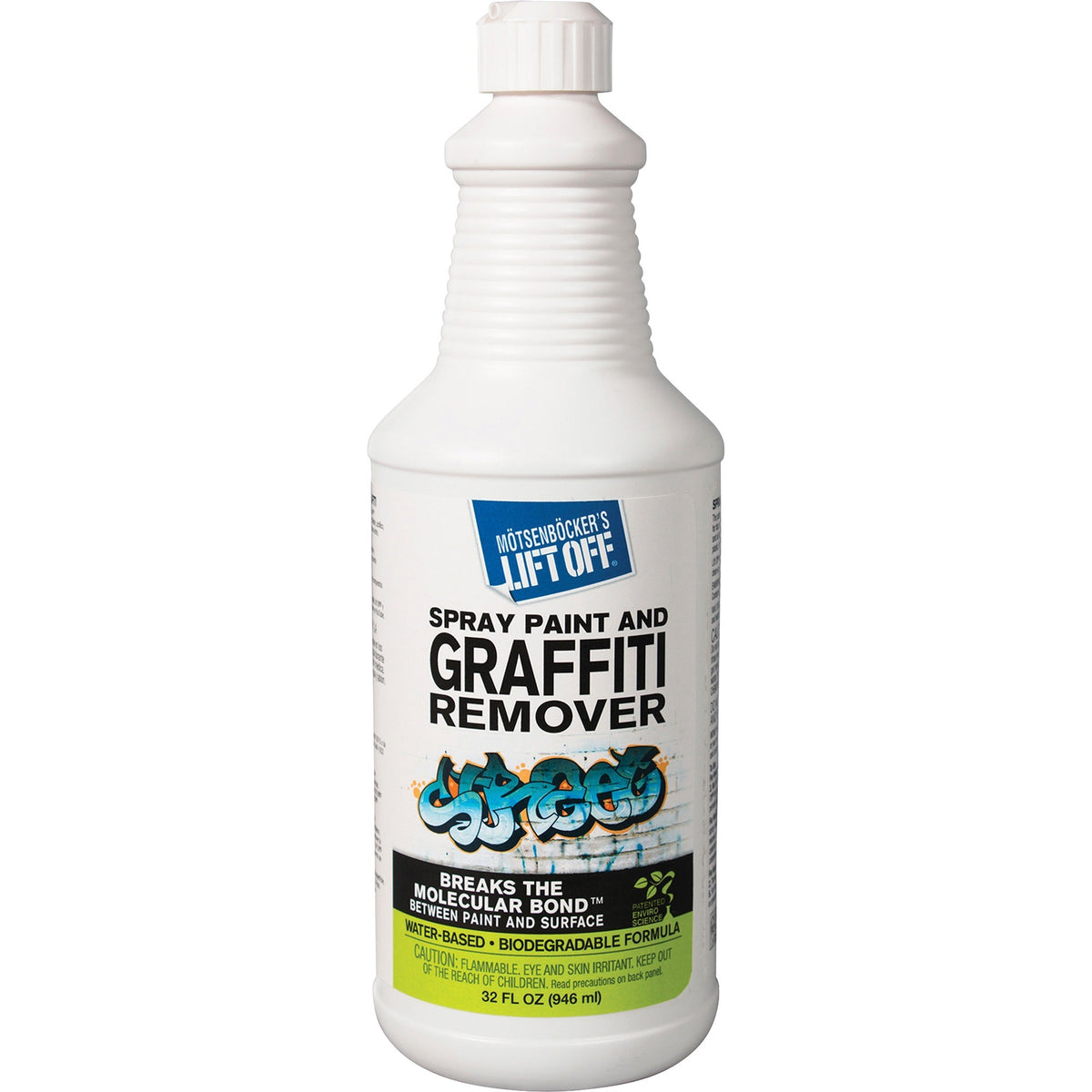 MÔøΩtsenbÔøΩcker's Lift Off Spray Paint/Graffiti Remover - 32 fl oz (1 quart) - Environmentally Friendly, Water Based - White - 1 Each